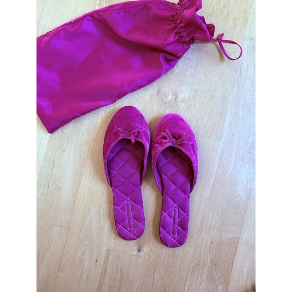 Banana Republic Vintage Hot Pink Velvet Sleep Slippers - Picture 1 of 4